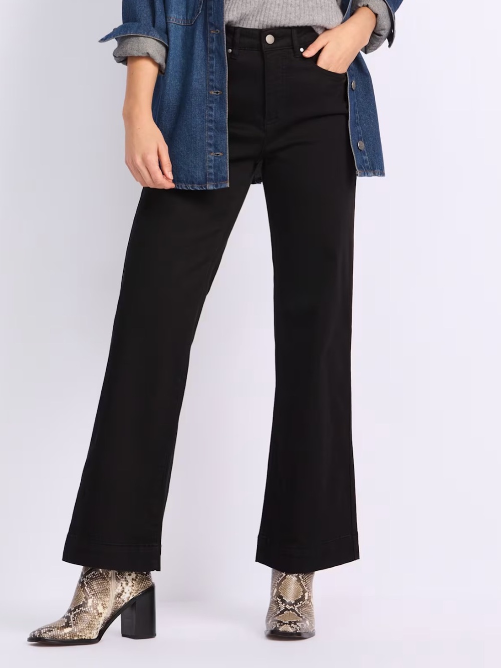 Tribal Black Comfort Stretch Wide Leg Pants Sz 2P NWT